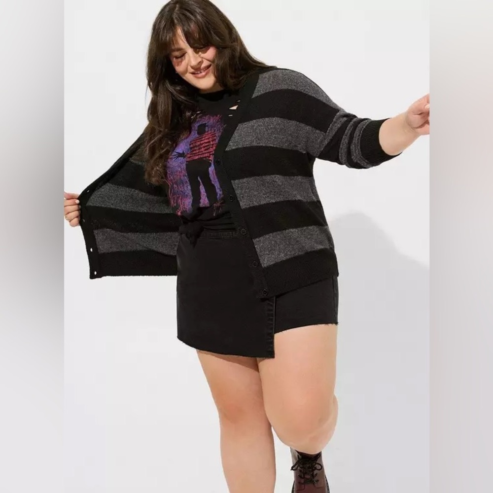TORRID Vegan Cashmere Striped Cardigan